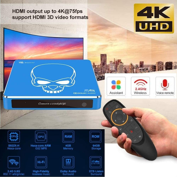 X96 Max 4G/64G dual frequency WIFI Android 8.1 TV Box with Amlogic S905X2  Quad Core ARM Cortex A53 Supporting Bluetooth 4.1 4K Full HD 3D H.265 WiFi  Smart TV Box 