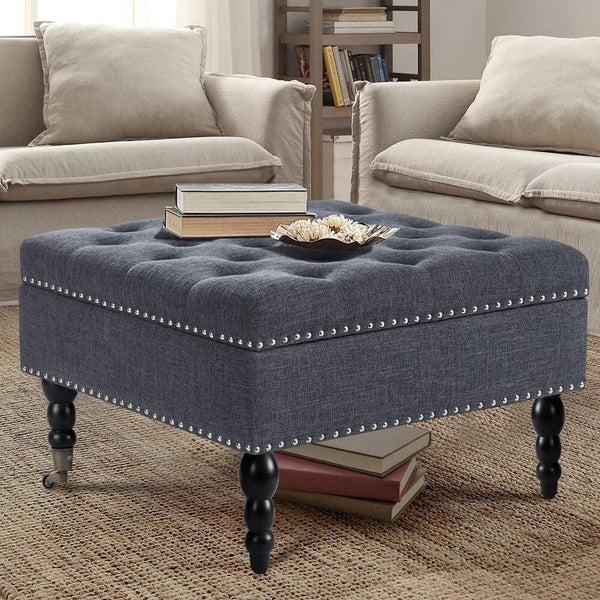 Foot Stool, Footrest Small Ottoman Stool, Elevated with Rolling