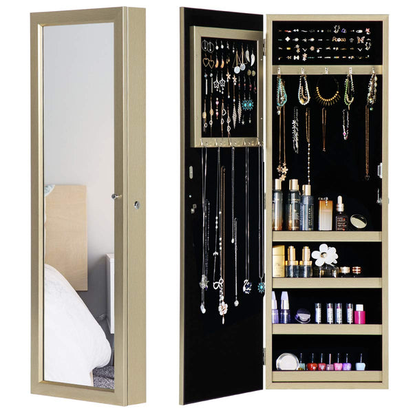 Jewelry Armoire Cosmetic Makeup Cabinet Organizer Over The Door Wallmount White