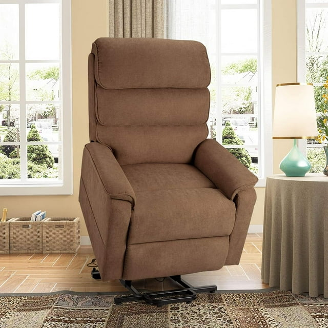 YODOLLA Dual Motor Power Lift Recliner Chair in Coffee