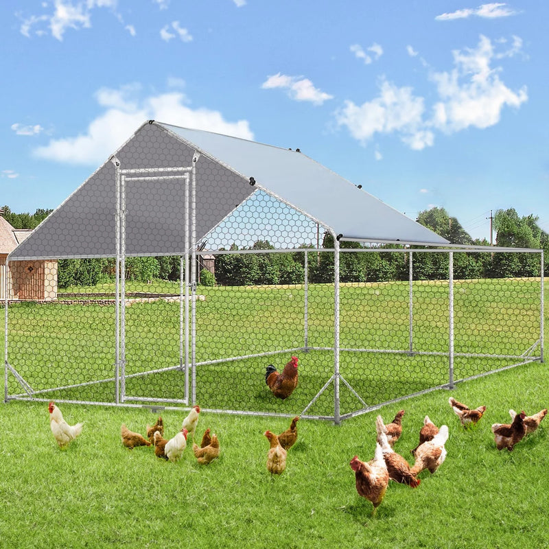 AECOJOY Large Chicken Coop Run, 130 Sq.Ft