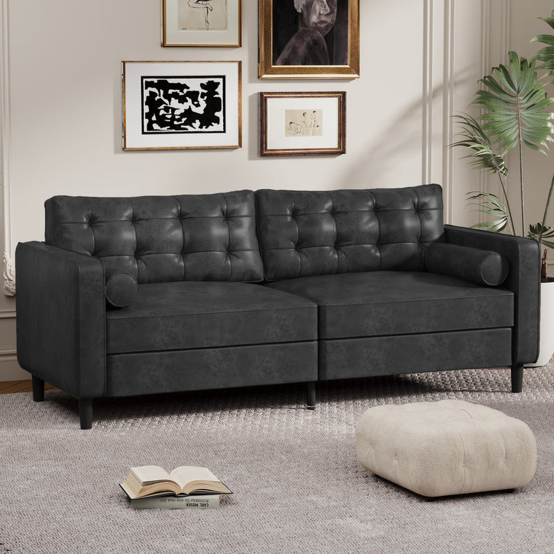 84.2” Modern Sofas and Couches Black