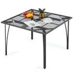 Metal 39.4"x 39.4"Patio Dining Table Dark Grey