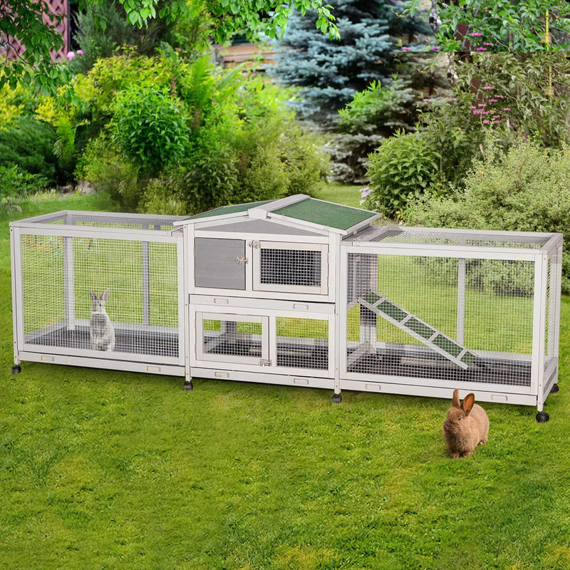 YODOLLA Rabbit Cage Guinea Pig Cage With 8 Wheels