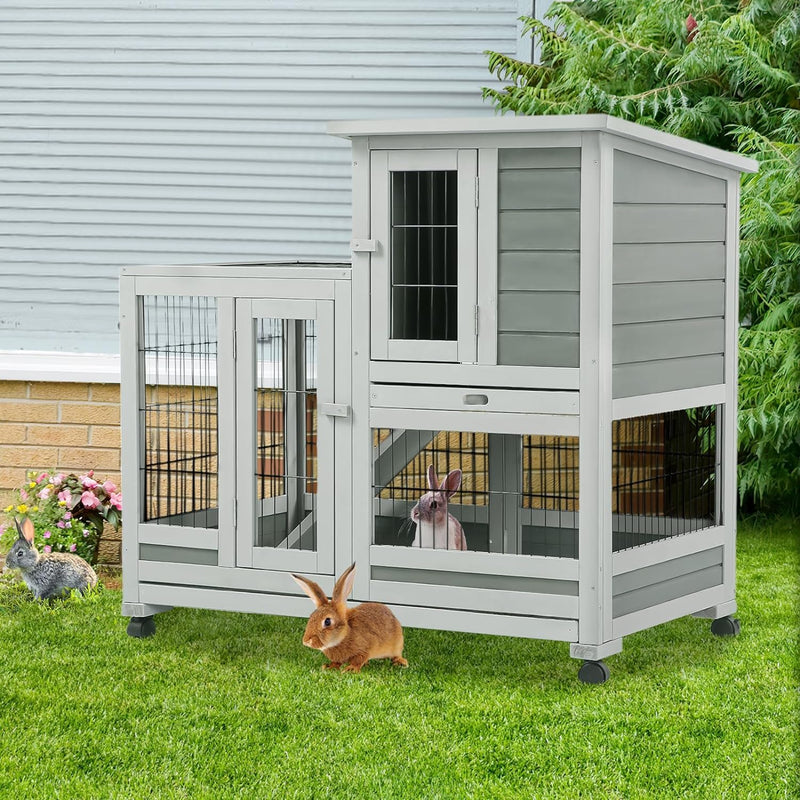 YODOLLA 37 inches Guinea Pig Cage Grey