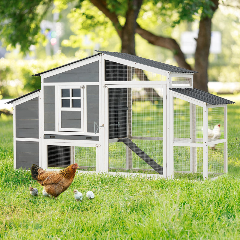 YODOLLA Chicken Coop, 81"Large Chicken Coop,grey