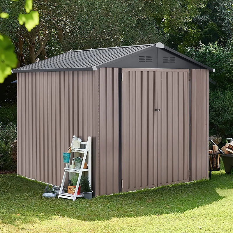 7' x 7' Outdoor Metal Storage Shed BK