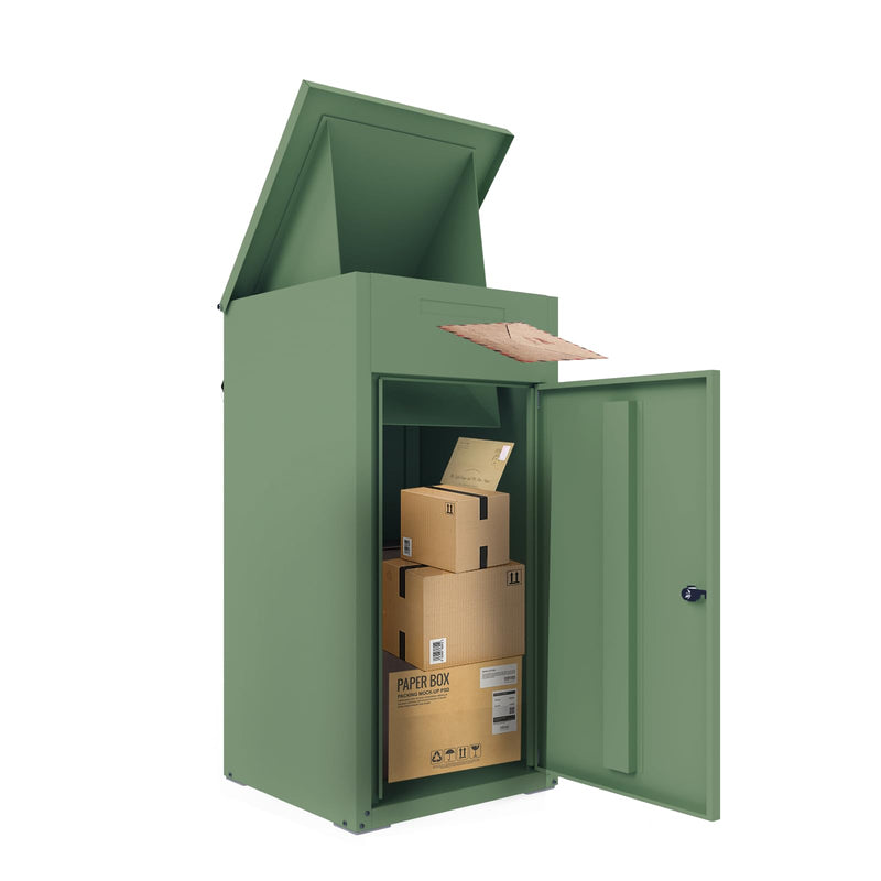 AECOJOY Package Delivery Boxes for Outside Parcel Drop Box Outdoor Storage Box Wall Mounted Express Mail Package Delivery Box 17" x 16" x 38.3" Green