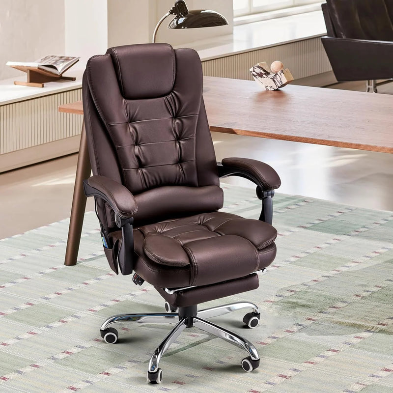 AECOJOY 7 Points Massage Office Chair brown