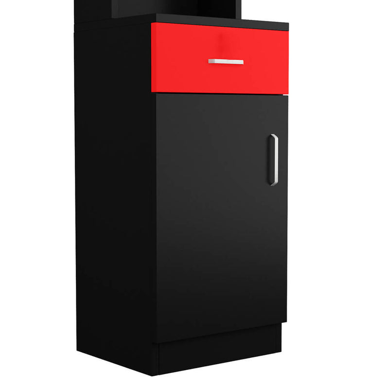 Standing MDF Barber Cabinet Black