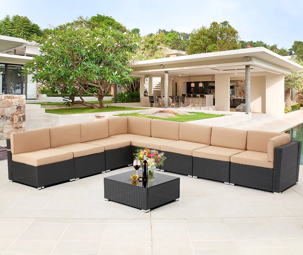 Piece Patio Conversation Set in Beige