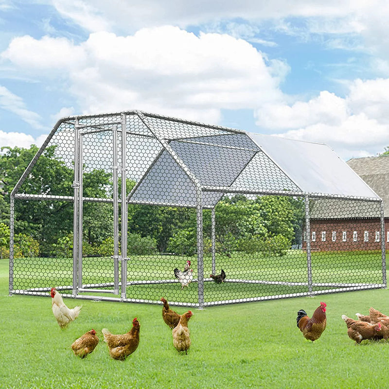 Outdoor Chicken Coop, 12.5' x 9' x 6.5', Metal