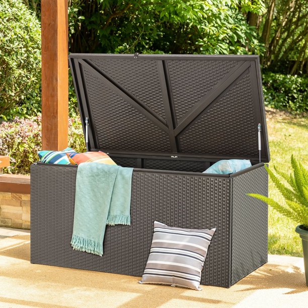 Outdoor Metal Lockable Storage Box in Brown