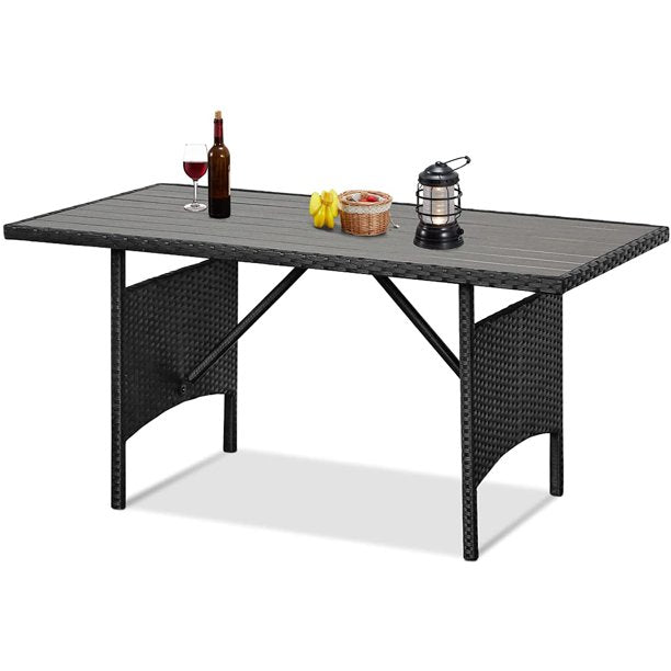 54" Outdoor Dining Table in Black